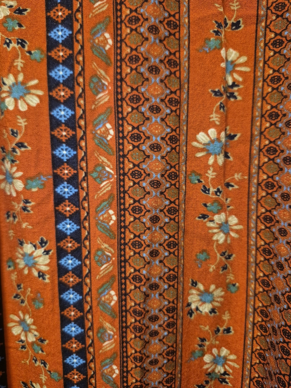 Showpo Burnt Orange Floral Boho Split Maxi Skirt S NWOT